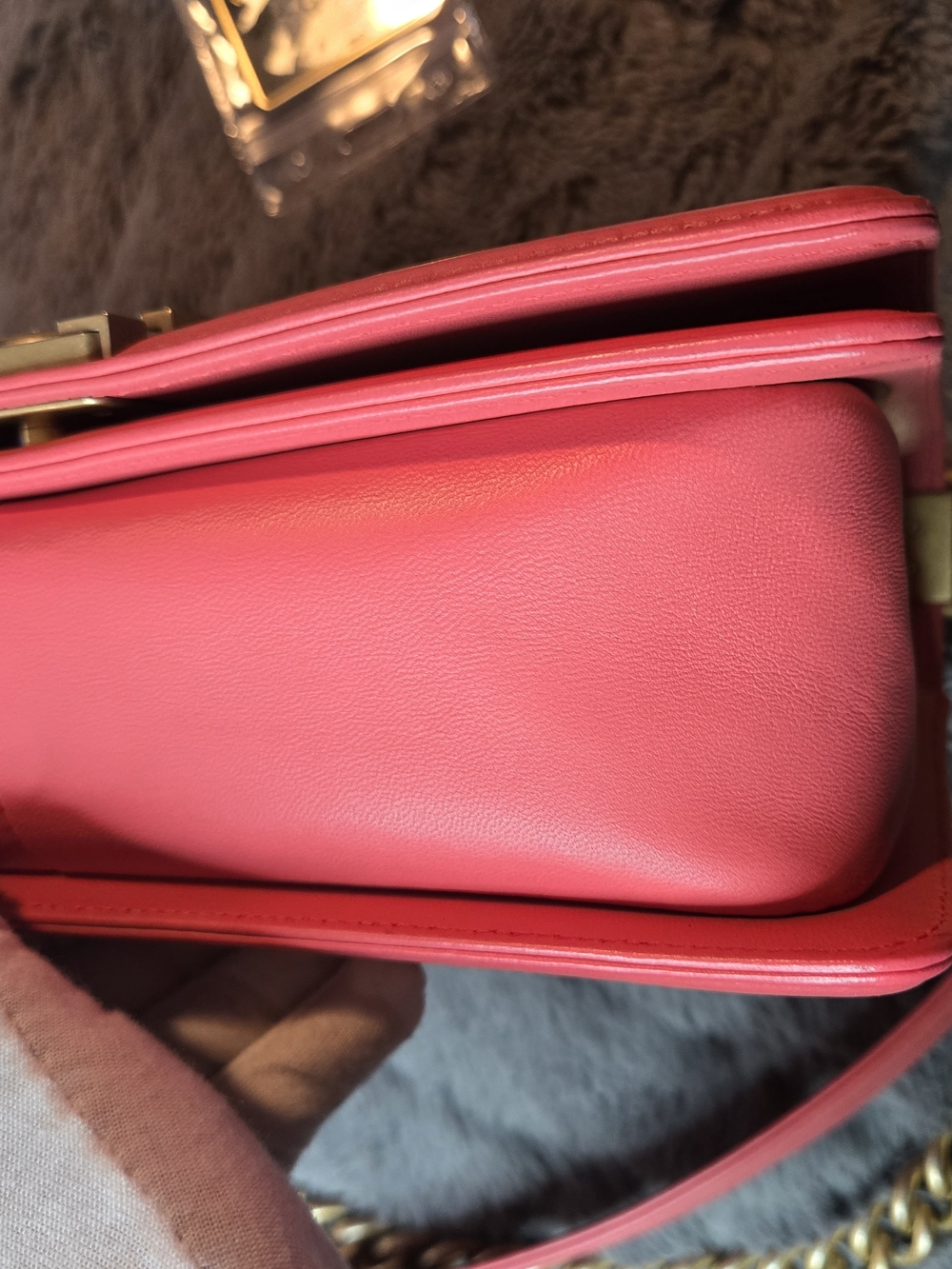CHANEL Hot Pink Quilted Leather Boy Bag with Gold Hardware - Picture 5 of 10